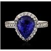 Image 1 : 14KT White Gold 3.14 ctw Tanzanite and Diamond Ring