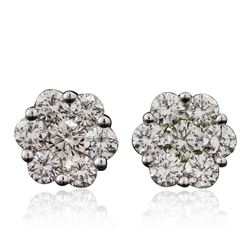 14KT White Gold 1.65 ctw Diamond Earrings