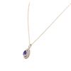 Image 3 : 14KT Two-Tone Gold 1.76 ctw Tanzanite and Diamond Pendant With Chain