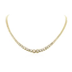 18KT Yellow Gold 11.78 ctw Diamond Tennis Necklace