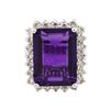 Image 1 : 14KT White Gold 11.22 ctw Amethyst and Diamond Ring