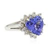 Image 2 : 14KT White Gold 4.54 ctw Tanzanite and Diamond Ring