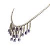 Image 3 : 14KT White Gold 6.02 ctw Tanzanite and Diamond Necklace