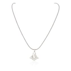 14KT White Gold 1.00 ctw Diamond Pendant With Chain