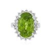 Image 1 : 14KT White Gold 10.00 ctw Peridot and Diamond Ring