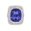 Image 1 : 18KT White Gold GIA Certified 21.75 ctw Tanzanite and Diamond Ring