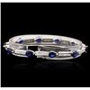 Image 2 : 14KT White Gold 10.40 ctw Sapphire and Diamond Bracelet