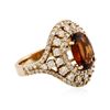 Image 2 : 18KT Rose Gold 3.31 ctw Garnet and Diamond Ring