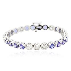 14KT White Gold 9.20 ctw Tanzanite and Diamond Bracelet