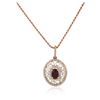 Image 2 : 14KT Rose Gold 1.12 ctw Ruby and Diamond Pendant with Chain