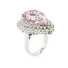 Image 3 : 14KT White Gold GIA Certified 19.44 ctw Kunzite and Diamond Ring
