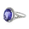 Image 2 : 14KT White Gold 5.53 ctw Tanzanite and Diamond Ring