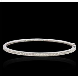 14KT White Gold 1.01 ctw Diamond Bangle Bracelet