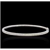 Image 1 : 14KT White Gold 1.01 ctw Diamond Bangle Bracelet