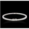 Image 2 : 14KT White Gold 1.01 ctw Diamond Bangle Bracelet