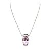 Image 1 : 14KT White Gold 80.22 ctw Kunzite and Diamond Pendant With Chain