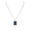 Image 1 : 14KT White Gold 47.59 ctw Blue Topaz and Diamond Necklace