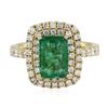Image 1 : 14KT Yellow Gold 2.03 ctw Emerald and Diamond Ring