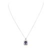 Image 1 : 14KT White Gold 2.10 ctw Tanzanite and Diamond Pendant With Chain