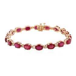 14KT Rose Gold 17.82 ctw Ruby and Diamond Bracelet