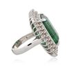 Image 3 : 14KT White Gold 14.37 ctw Emerald and Diamond Ring