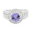 Image 1 : 14KT White Gold 1.43 ctw Tanzanite and Diamond Ring