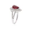 Image 3 : 14KT White Gold 1.50 ctw Rubellite and Diamond Ring