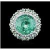 Image 1 : 18KT White Gold 13.45 ctw Tourmaline and Diamond Ring