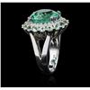 Image 3 : 18KT White Gold 13.45 ctw Tourmaline and Diamond Ring
