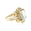 Image 2 : 14KT Yellow Gold 3.67 ctw Aquamarine and Diamond Ring