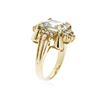 Image 3 : 14KT Yellow Gold 3.67 ctw Aquamarine and Diamond Ring