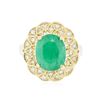 Image 1 : 14KT Yellow Gold 4.10 ctw Emerald and Diamond Ring