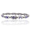 Image 2 : 14KT White Gold 5.55 ctw Tanzanite and Diamond Bracelet