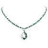 Image 1 : 14KT White Gold 30.81 ctw Emerald and Diamond Necklace