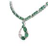 Image 3 : 14KT White Gold 30.81 ctw Emerald and Diamond Necklace