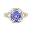 Image 1 : 14KT White Gold 3.64 ctw Tanzanite and Diamond Ring