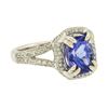 Image 2 : 14KT White Gold 3.64 ctw Tanzanite and Diamond Ring