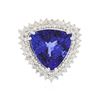 Image 1 : 14KT White Gold GIA Certified 18.78 ctw Tanzanite and Diamond Ring