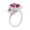 Image 3 : 14KT White Gold 2.62 ctw Tourmaline, Sapphire and Diamond Ring