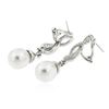 Image 2 : 14KT White Gold Pearl and Diamond Earrings