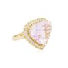 Image 2 : 14KT Yellow Gold GIA Certified 18.42 ctw Kunzite and Diamond Ring