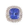 Image 1 : 14KT White Gold 16.51 ctw GIA Cert Tanzanite and Diamond Ring