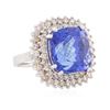 Image 2 : 14KT White Gold 16.51 ctw GIA Cert Tanzanite and Diamond Ring