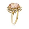 Image 3 : 14KT Yellow Gold 3.44 ctw Morganite and Diamond Ring