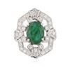 Image 1 : 14KT White Gold 3.29 ctw Emerald and Diamond Ring