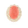 Image 1 : 14KT Yellow Gold 11.88 ctw Coral and Diamond Ring