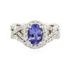 Image 1 : 14KT White Gold 1.44 ctw Tanzanite and Diamond Ring