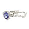 Image 3 : 14KT White Gold 1.44 ctw Tanzanite and Diamond Ring
