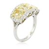 Image 3 : Platinum EGL USA Certified 5.69 ctw Fancy Yellow Diamond Ring