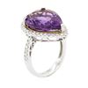 Image 3 : 14KT White Gold 10.41 ctw Amethyst and Diamond Ring